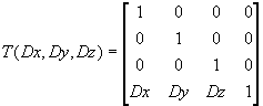 Diagram showing translation matrix